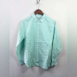 Everlane Silky Cotton Relaxed Shirt mint green white pinstripe pattern 6 new